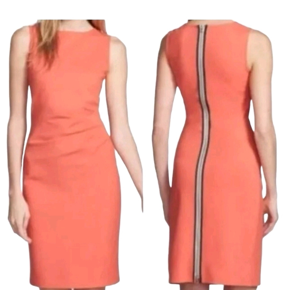 Kenneth Cole NY Coral Ruched Sheath Dress – Size 12